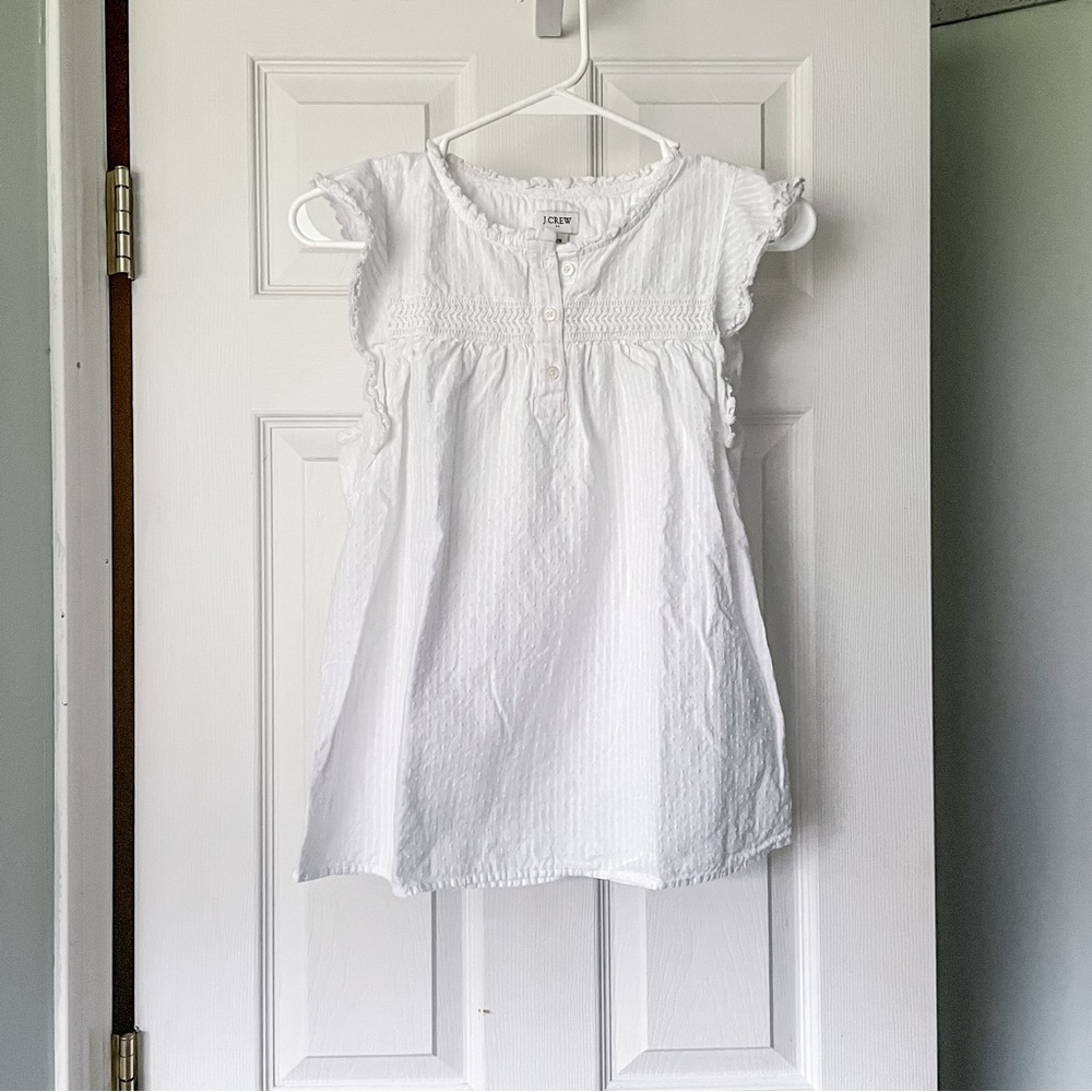 J. Crew white flutter sleeve blouse
